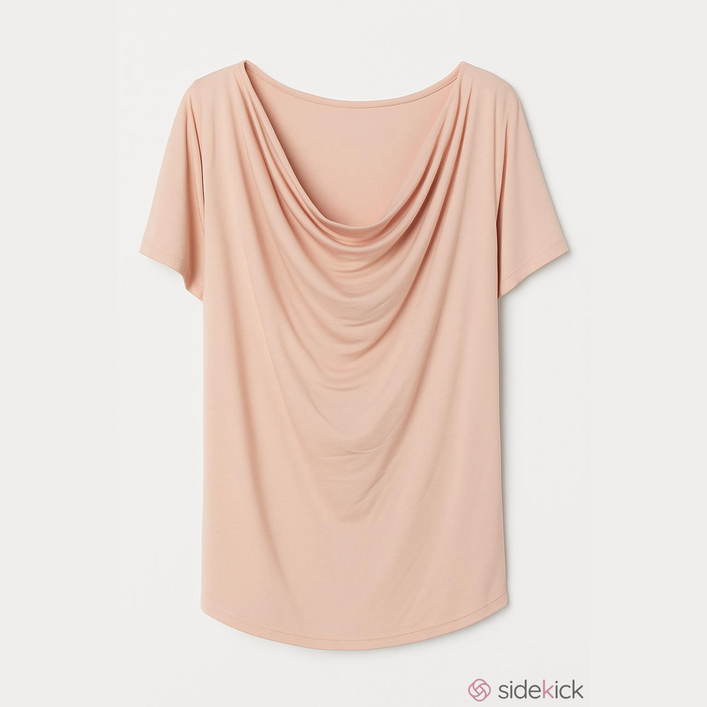 Jaclyn Smith Pink Draped Neckline Blouse Medium